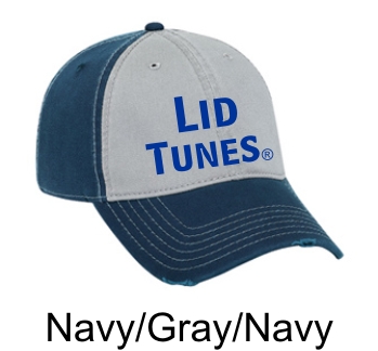 Lid Tunes Distressed Visor Navy Gray Navy Cap